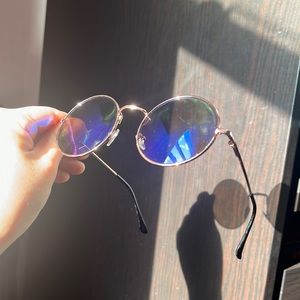 Bluish Purple Iridescent Round Sunglasses